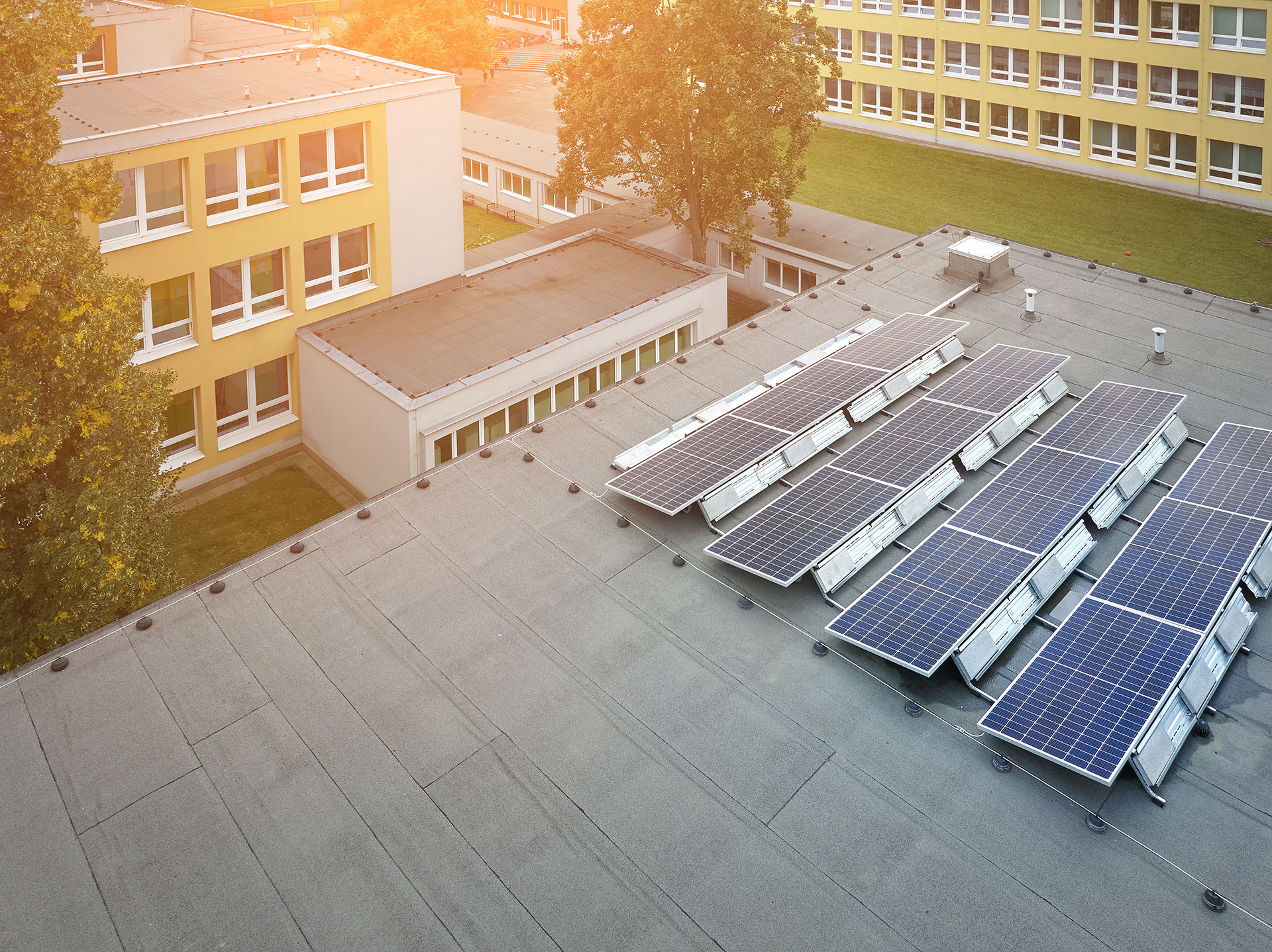 Commercial rooftop solar installation for a Warrington business