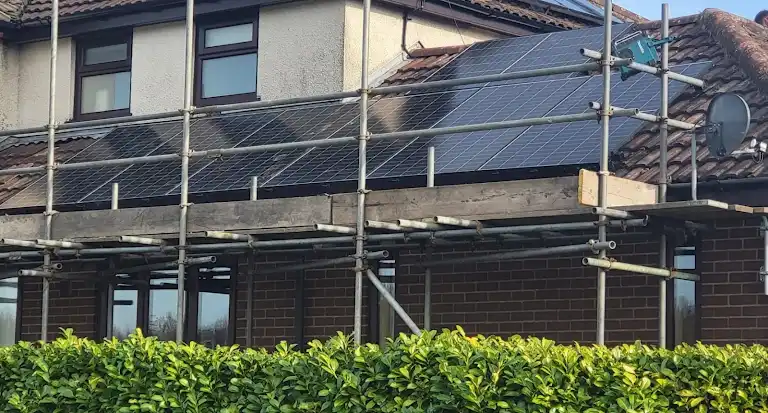 Completed solar installation in Merseyside