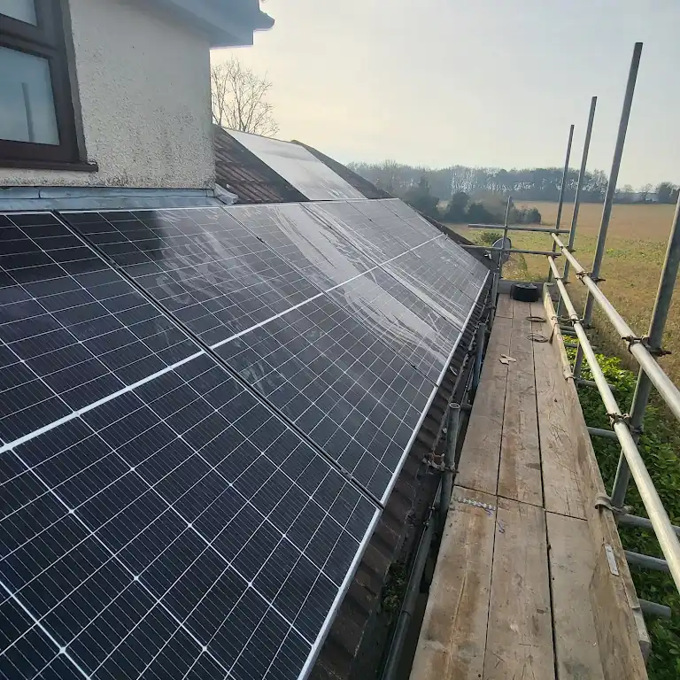 Solar panels powering a local business