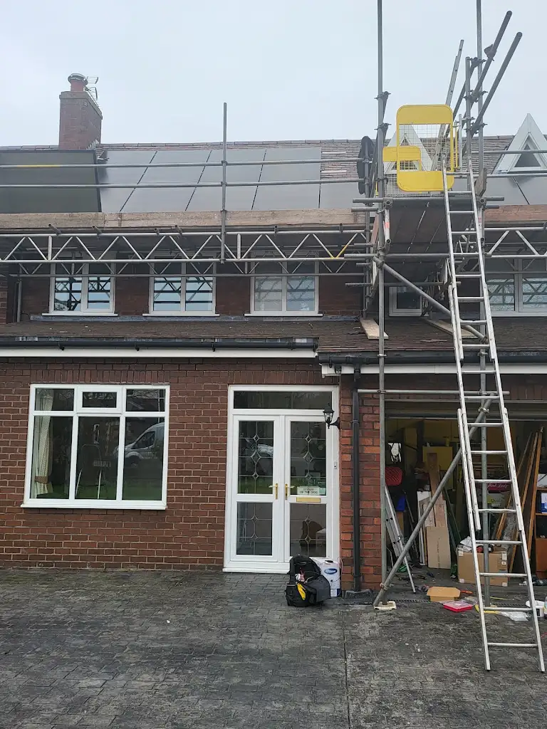 Commercial solar installation on flat roof