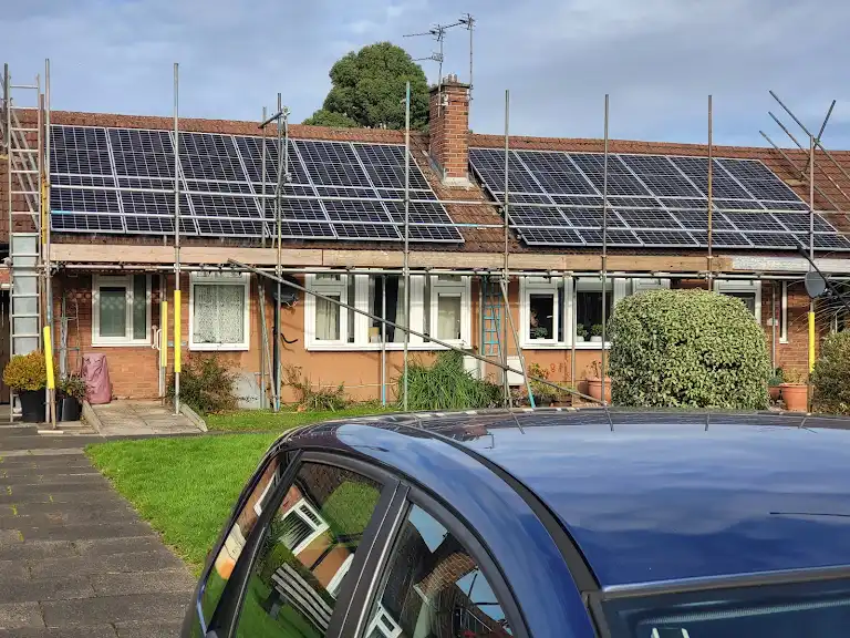 Solar panel installation on terraced property