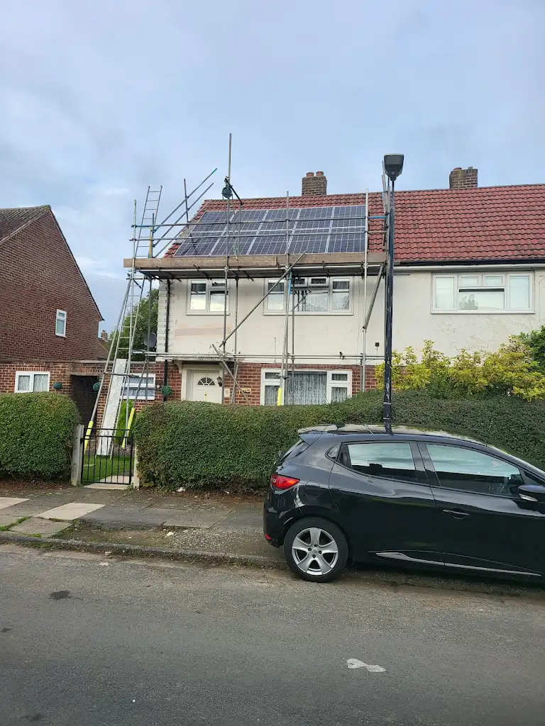 Solar panel installation on an office building across the UK