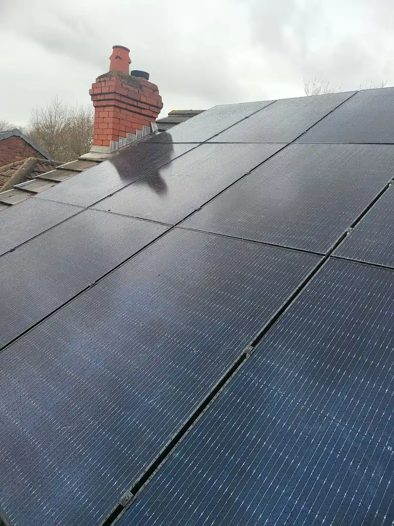 Completed rooftop solar array on a house in Liverpool